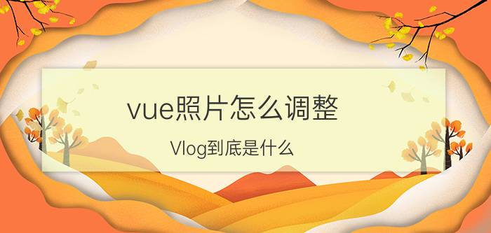 vue照片怎么调整 Vlog到底是什么？如何做好？